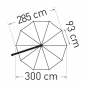 Preview: May Ampelschirm MEZZO MH 300cm rund - mit Höhenverstellung